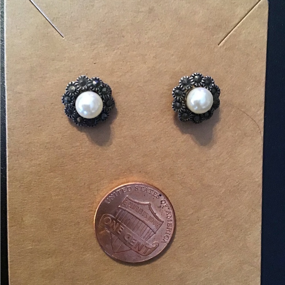Pearl and Marcasite Earrings